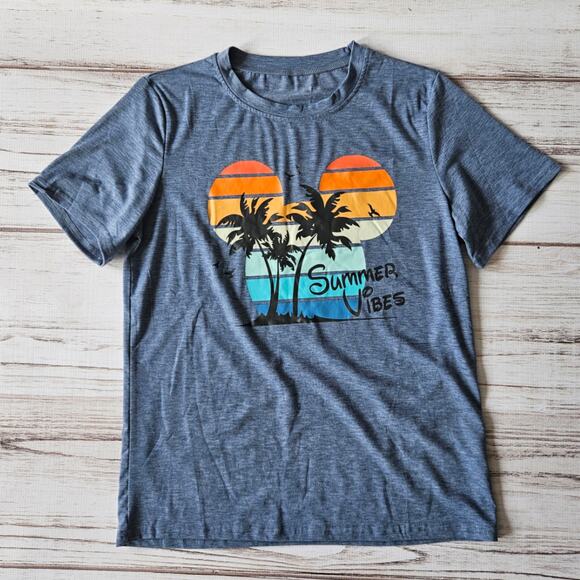 Summer Vibes Oversized Blue Mickey Ears Tee Shirt sz M - Picture 1 of 2